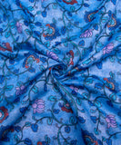 Light Blue Digital Floral Printed Chanderi Fabric