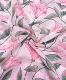 Pale White Digital Floral Printed Chanderi Fabric