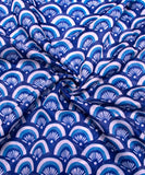 Blue Digital Geometric Printed Chanderi Fabric