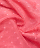 Peach Pink Dobby Plain Organza Fabric