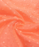 Peach Dobby Plain Organza Fabric