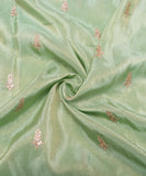 Pista Green Embroidery Tissue Silk Fabric