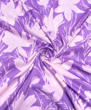 Lavender Floral Digital Print Muslin Fabric