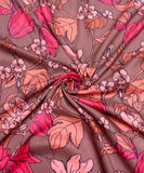 Earthy Brown Digital Print Muslin Fabric