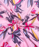 Light Pink Floral Digital Print Muslin Fabric