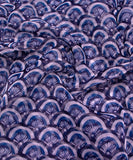 Indigo Blue Floral Printed Organza Fabric