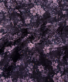 Black Floral Printed Organza Fabric
