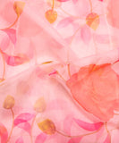 Light Pink Floral Printed Organza Fabric