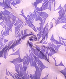 Lavender Floral Printed Cotton Linen Fabric