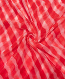 Red Georgette Lehariya Print Fabric