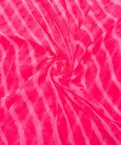 Bright Pink Georgette Lehariya Print Fabric