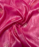 Dark Pink Organza Satin Silk Embroidery Fabric