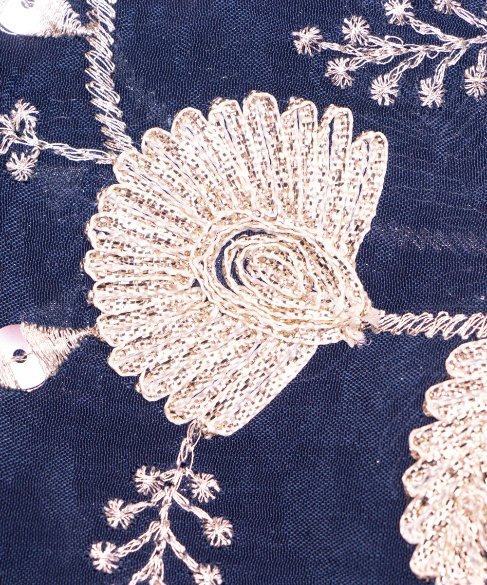 Buy Embroidery Chinon Silk Fabric
