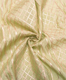 Pista Green Embroidery Pure Viscose Chinon Silk Fabric