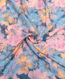 Multi Color Floral Print Chiffon Fabric