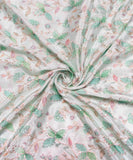 Light Mint Embroidery Pure Viscose Silk Chinon Fabric