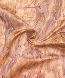 Golden Floral Printed  Silk Tissue Fabric