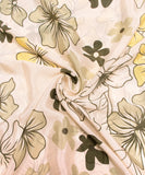 Light Mint Floral Printed Chinon Silk Fabric