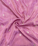 Lavender Floral Embroidery Silk Tissue Fabric