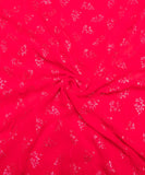 Fuchsia Floral Embroidery Georgette Fabric