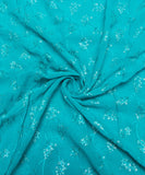 Firozi Floral Embroidery Georgette Fabric