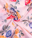 Light Pink Floral Printed Chanderi Fabric