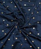 Navy Blue Embroidery Modal Chanderi Fabric