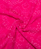 Magenta Bandhani Print Georgette Fabric