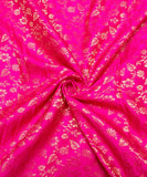 Magenta Floral Pattern Silk Banarasi Brocade Fabric