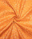 Peach Floral Pattern Silk Banarasi Brocade Fabric