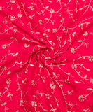 Fuchsia  Embroidery Chinon Fabric