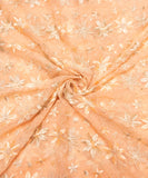 Pastel Peach Embroidery Georgette Fabric