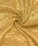 Yellow Golden Crushed Sheer Metallic Plain Tissue Fabric