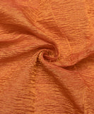 Rust Golden Crushed Sheer Metallic Plain Tissue Fabric