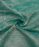 Green Silver Crushed Sheer Metallic Plain Tissue Fabric