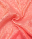 Pink Golden Two Tone Plain Crush Liquid Organza Fabric