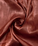 Copper Brown Plain Crush Liquid Organza Fabric