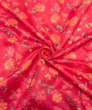 Magenta Digital Floral Printed Chanderi Fabric