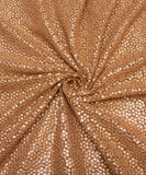 Golden Floral Design Net Embroidery Fabric