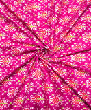 Magenta Floral Printed Cotton Fabric