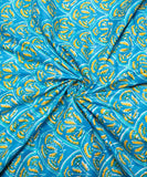 Light Blue Floral Printed Cotton Fabric