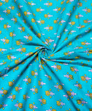 Light Blue Floral Printed Cotton Fabric