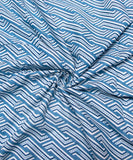 Light Blue Geometric Printed Cotton Fabric