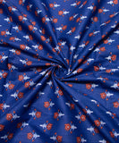 Dark Blue Buti Printed Cotton Fabric