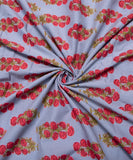 Grey Floral Printed Cotton Fabric