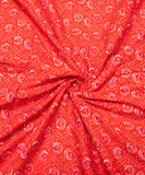 Rust Orange Abstract Printed Cotton Fabric