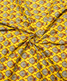 Yellow Floral Printed Cotton Fabric