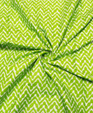 Lime Green Printed Cotton Fabric