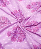 Lavender Floral Printed Cotton Fabric