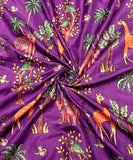 Purple Traditional Embroidery Dolla Silk fabric